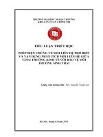 Phép biện chứng về mối liên hệ phổ biến và vận dụng phân tích mối liên hệ giữa tăng trưởng kinh tế với bảo vệ môi trường sinh thái