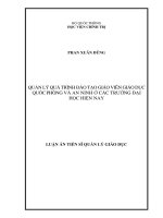 Quản lý quá trình đào tạo giáo viên giáo dục quốc phòng và an ninh ở các trường đại học hiện nay