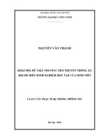 Khai phá dữ liệu phương tiện truyền thông xã hội để hiểu kinh nghiệm học tập của sinh viên