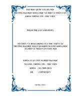 Tổ chức và hoạt động thông tin thư viện của thư viện các trường đại học đào tạo khối ngành Khoa học Xã hội và Nhân văn ở Hà Nội