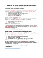 MỘT số câu TRẢ lời mẫu CHO IELTS SPEAKING và từ VỰNG tốt