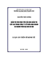 Quản trị theo mục tiêu của nhà quản trị cấp cao trong công ty cổ phần kinh doanh đa ngành trên địa bàn Hà Nội (LA tiến sĩ)