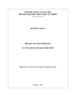 Bộ lọc kalman khoảng và ứng dụng dự báo thời tiết 