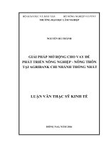 Giải pháp mở rộng cho vay để phát triển nông nghiệp nông thôn tại agribank chi nhánh thống nhất 