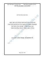 Một số giải pháp đẩy mạnh chuyển dịch cơ cấu kinh tế nông nghiệp huyện cần giuộc, tỉnh long an theo hướng phát triển bền vững 