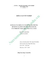 Đánh giá tác động của người dân vào rừng trồng tại phân trường tam giang III, công ty TNHH MTV lâm nghiệp ngọc hiển 