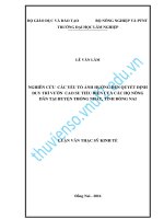 Nghiên cứu các yếu tố ảnh hưởng đến quyết định duy trì vườn cao su tiểu điền của các hộ nông dân tại huyện thống nhất, tỉnh đồng nai 