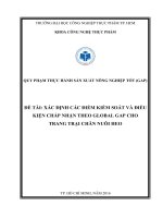 XÁC ĐỊNH CÁC ĐIỂM KIỂM SOÁT VÀ ĐIỀU KIỆN CHẤP NHẬN THEO GLOBAL GAP CHO TRANG TRẠI CHĂN NUÔI HEO