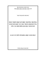 Phát triển đội ngũ hiệu trưởng trường mầm non khu vực Bắc trung bộ đáp ứng yêu cầu đổi mới giáo dục mầm non (LA tiến sĩ)