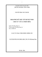 Khai phá dữ liệu vết duyệt web cho tư vấn cá nhân hóa 