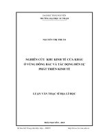 Nghiên cứu khu kinh tế cửa khẩu ở vùng đông bắc và tác động đến sự phát triển kinh tế 