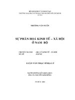 Sự phân hoá kinh tế – xã hội ở nam bộ 