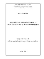 Nhận diện các dạng bề mặt phục vụ phân loại vật thể sử dụng camera RGB d 