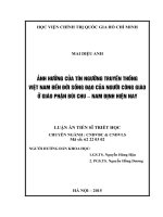 Ảnh hưởng của tín ngưỡng truyền thống Việt Nam đến đời sống đạo của người Công giáo ở giáo phận Bùi Chu - Nam Định hiện nay