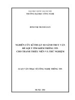 Nghiên cứu kỹ thuật so sánh truy vấn để gợi ý tìm kiếm thông tin cho thanh thiếu niên và thử nghiệm