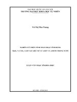 Nghiên cứu biến tính than hoạt tính bằng mno2 và tio2 làm vật liệu xử lý asen và amoni trong nước 