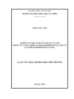 Nghiên cứu khả năng ứng dụng fe0 nano trong xử lý đất nhiễm 2,4 dichlorophenoxyacetic và 2,4,5 trichlorophenoxyacetic 
