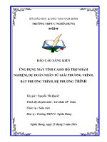 SỬ DỤNG MÁY TÍNH CẦM TAY  CASIO hỗ TRỢ NHẨM NGHIỆM, dự đoán NHÂN tử GIẢI PHƯƠNG TRÌNH, bất PHƯƠNG TRÌNH, hệ PHƯƠNG TRÌNH