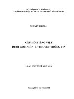 Câu hỏi tiếng Việt dưới góc nhìn lý thuyết thông tin