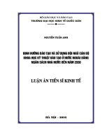 Định hướng đào tạo và sử dụng đội ngũ cán bộ khoa học kỹ thuật đào tạo ở nước ngoài bằng ngân sách nhà nước đến năm 2030 (LA tiến sĩ)