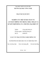 Nghiên cứu một số bài toán về an toàn thông tin trong thỏa thuận và ký kết hợp đồng của thương mại điện tử 