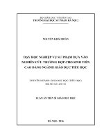 Dạy học nghiệp vụ sư phạm dựa vào nghiên cứu trường học cho sinh viên cao đẳng ngành giáo dục tiểu học