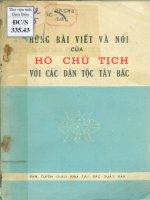 Những bài viết và nói của hồ chủ tịch với các dân tộc tây bắc 