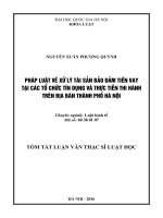 Pháp luật về xử lý tài sản bảo đảm tiền vay tại các tổ chức tín dụng và thực tiễn thi hành trên địa bàn thành phố hà nội nguyễn xuân phương quỳnh 