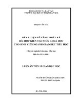 Rèn luyện kĩ năng thiết kế bài học kiến tạo môn Khoa học cho sinh viên ngành Giáo dục tiểu học