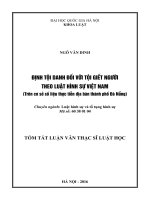 Định tội danh đối với tội giết người theo luật hình sự VN 