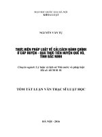 Thực hiện pháp luật về cải cách hành chính ở cấp huyện   qua thực tiễn huyện quế võ, tỉnh bắc ninh 
