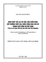 Biện pháp trả lại tài sản, sửa chữa hoặc bồi thường thiệt hại, buộc công khai xin lỗi trong luật hình sự việt nam trên cơ sở thực tiễn địa bàn tỉnh tỉnh thái nguyên nguyễn thanh thủy 
