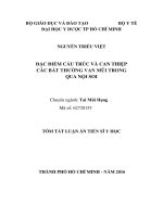 Đặc điểm cấu trúc và can thiệp các bất thường van mũi trong qua nội soi