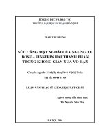 Sức căng mặt ngoài của ngưng tụ Bose - Einstein hai thành phần trong không gian nửa vô hạn