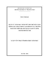 Quản lý giáo dục thẩm mỹ cho trẻ mẫu giáo thông qua hoạt động tạo hình ở các trường mầm non trên địa bàn Quận Nam Từ Liêm, Thành phố Hà Nội