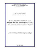 Quản lý hoạt động giáo dục trẻ 5 tuổi theo bộ chuẩn phát triển trẻ em 5 tuổi ở các trường mầm non huyện Hoa Lư, tỉnh Ninh Bìn