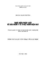 Thực hiện pháp luật về bảo hiểm y tế ở việt nam hiện nay 