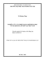 Cơ khí động lực Nghiên cứu cải thiện dạng khí động học vỏ xe khách lắp ráp tại Việt Nam