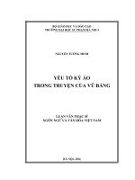 Yếu tố kỳ ảo trong truyện của Vũ Bằng