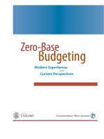 Zero based budgeting modern experiences 