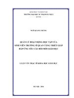 Quản lý hoạt động học tập của sinh viên trường sĩ quan tăng thiết giáp đáp ứng yêu cầu đổi mới giáo dục