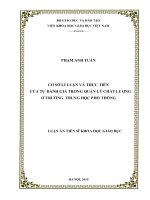 Cơ sở lí luận và thực tiễn của tự đánh giá trong quản lý chất lượng ở trường trung học phổ thông