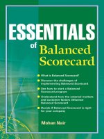 Essentials of balanced scorecard by mohan nair 