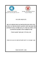 Đề xuất mô đun đào tạo nhằm giúp giáo viên tăng cường các phương pháp tạo hứng thú cho sinh viên...