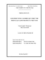 Giải pháp nâng cao hiệu quả thực thi pháp luật cạnh tranh Việt Nam