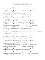 đề thi trắc nghiệm toán ôn thi tốt nghiệp có đáp án