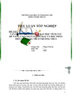 BÀI TIỂU LUẬN TỐT NGHIỆP ĐH MĨ THUẬT  9.5Đ: PP NÂNG CAO CHẤT LƯỢNG GIẢNG DẠY MÔN MĨ THUẬT Ở TRƯỜNG THCS