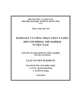 Đánh giá và công nhận chất lượng đối với phòng thí nghiệm ở Việt Nam