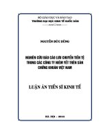 Nghiên cứu báo cáo lưu chuyển tiền tệ trong các công ty niêm yết trên sàn chứng khoán Việt Nam (LA tiến sĩ)