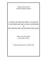 Vận dụng dạy học phát hiện và giải quyết vấn đề trong dạy học giải bài tập hình học 10 phần phương pháp tọa độ trong mặt phẳng
